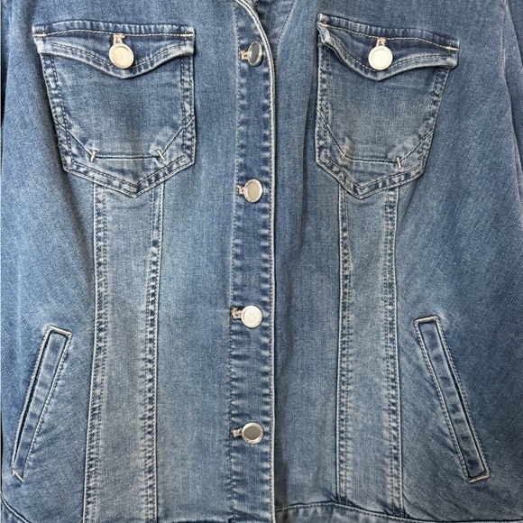 Chico's Indigo Jean Jacket with Fringe - Picture 4 of 8